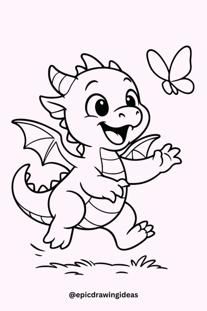 Dragon Playing with a Butterfly