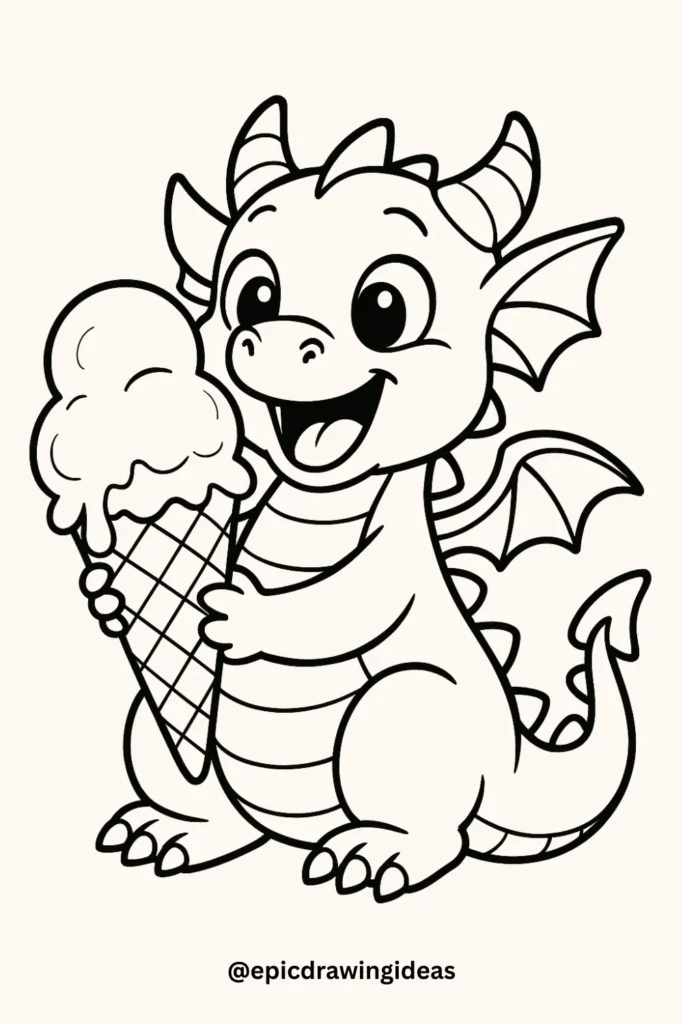 Dragon Eating Ice Cream