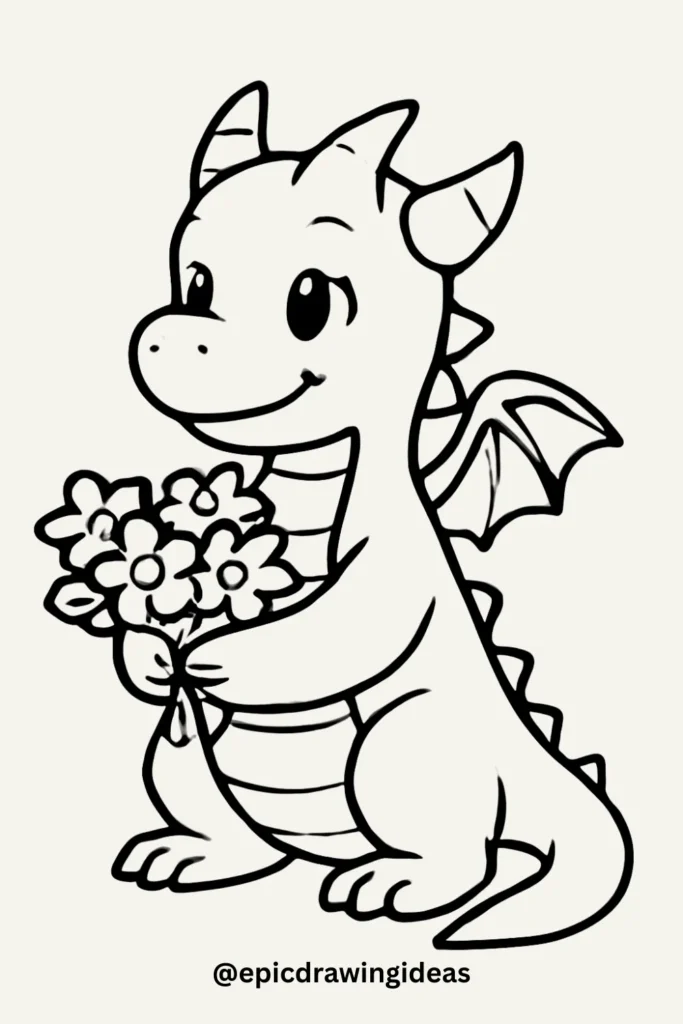 Dragon with a Flower Bouquet