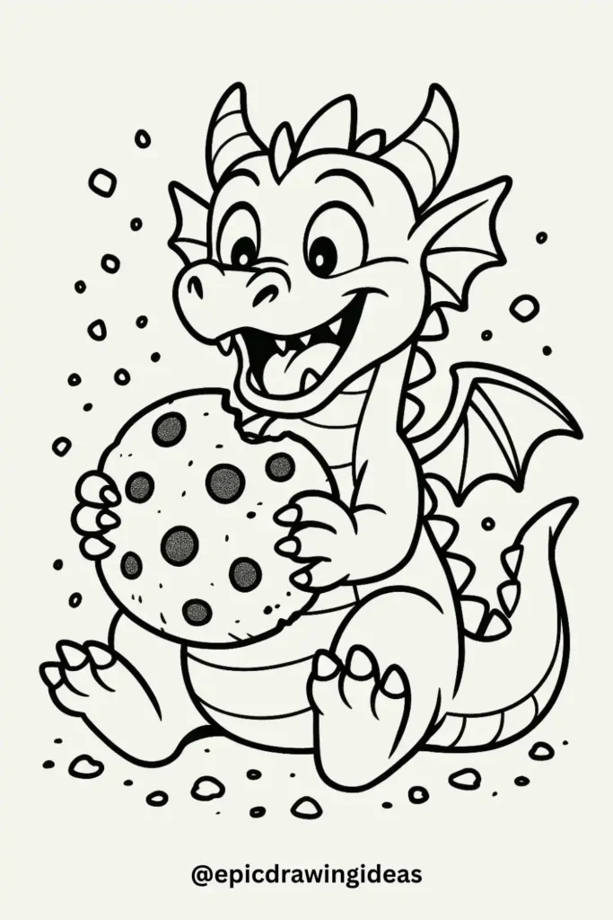 Dragon with a Giant Cookie