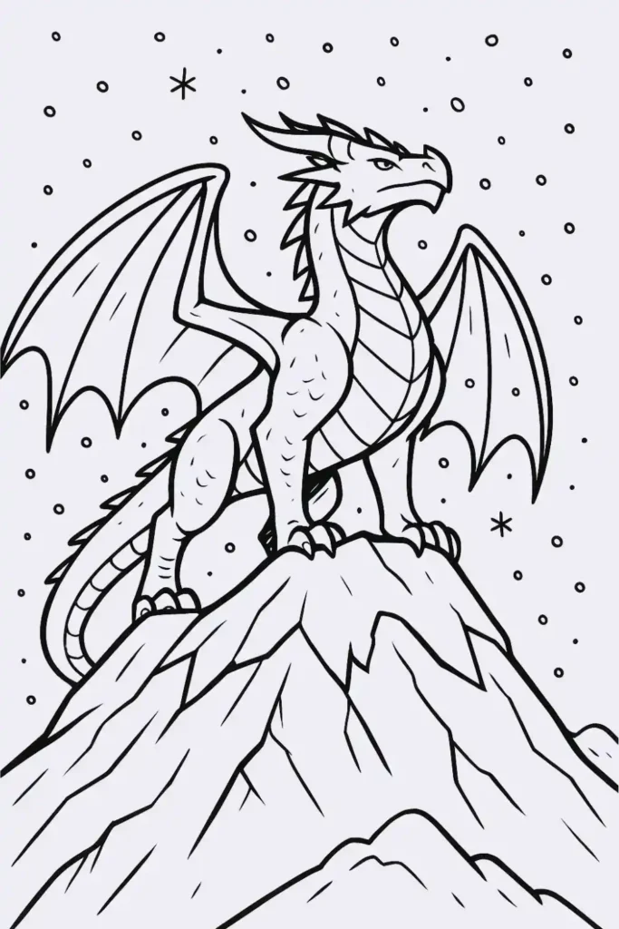 Dragon on a Snowy Mountain