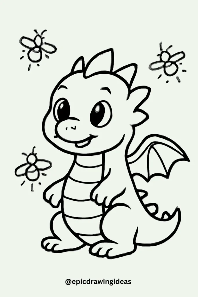 Dragon with Fireflies