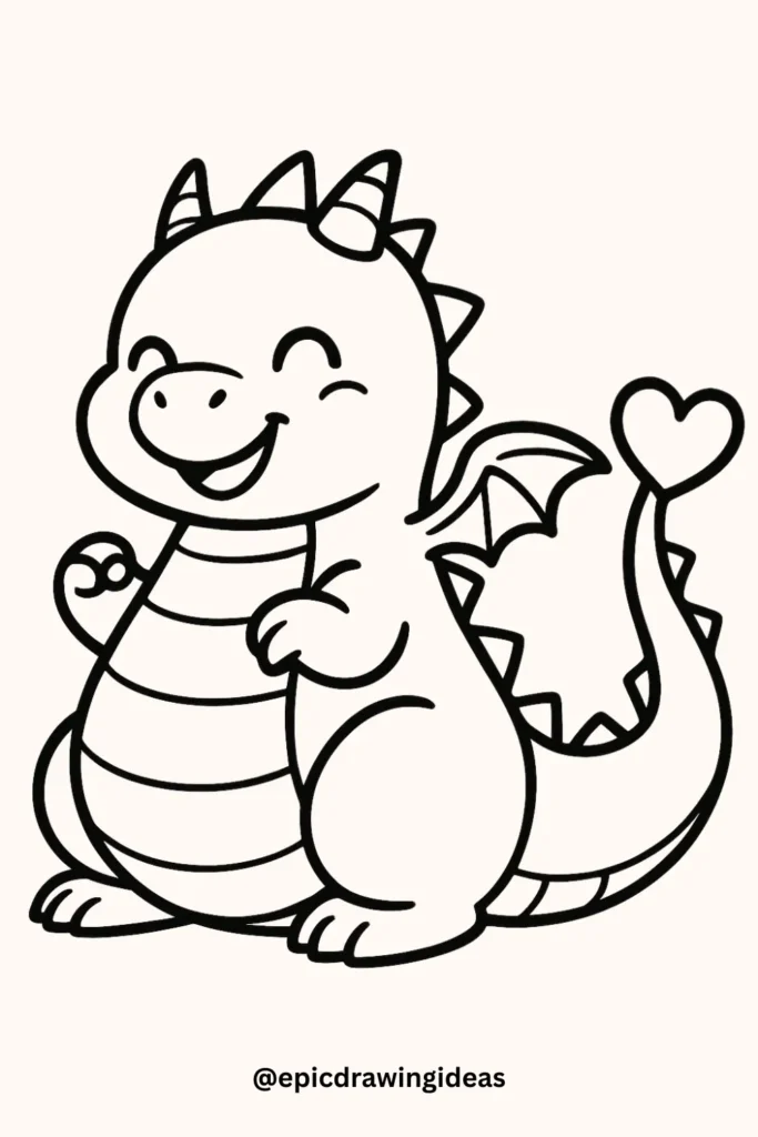 Dragon with Heart-Shaped Tail