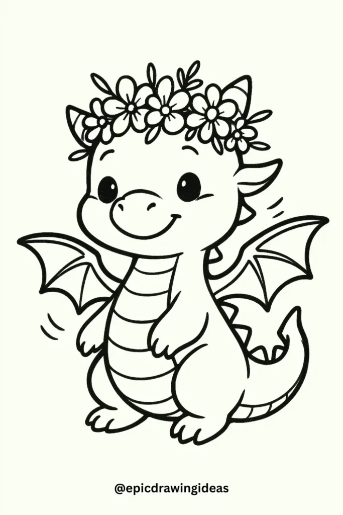 Dragon with a Flower Crown