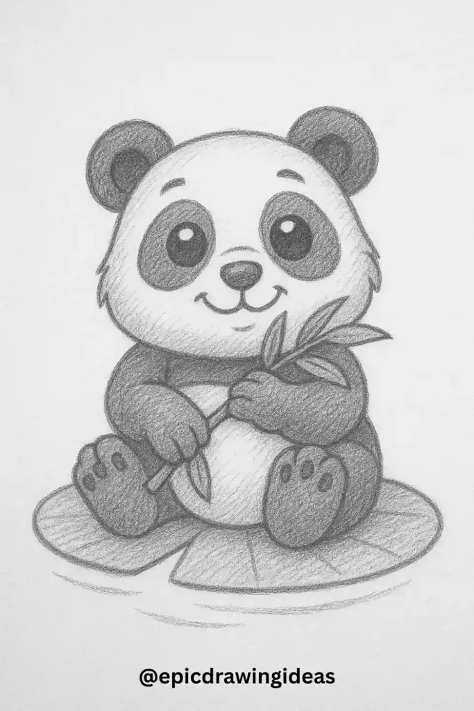 Panda with a Bamboo Stick