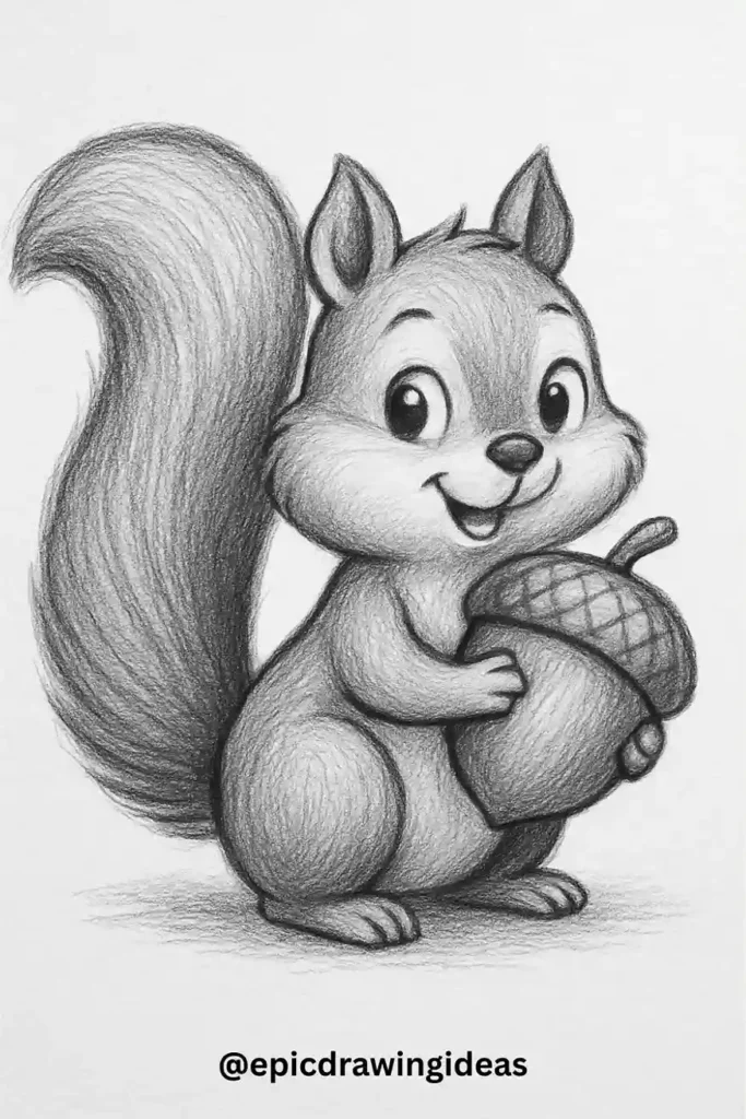 Squirrel Holding an Acorn