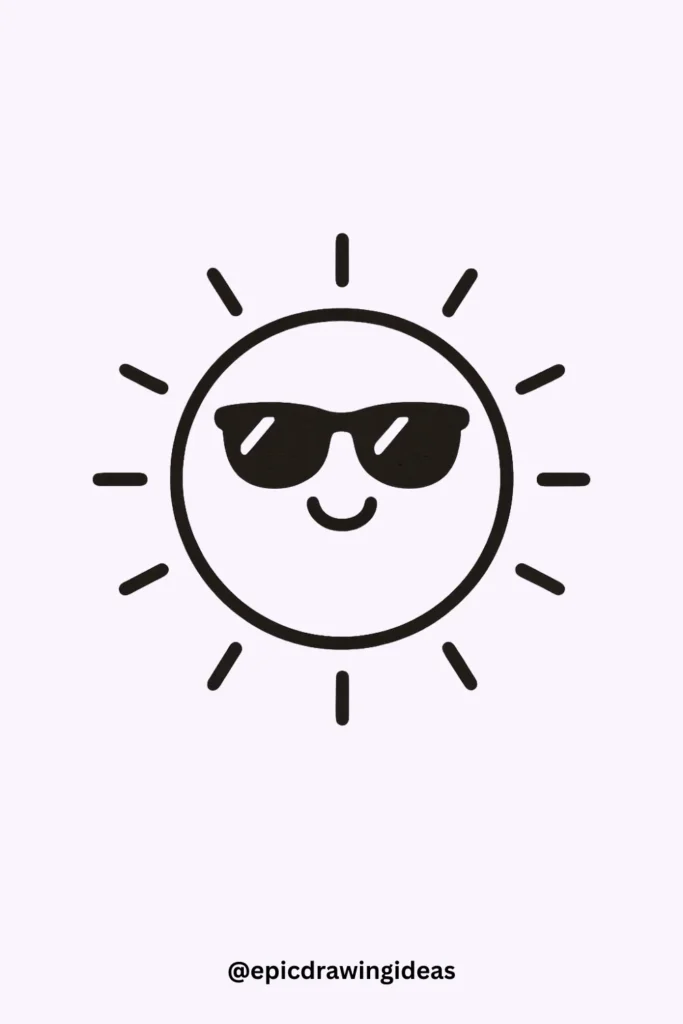 Happy Sun with Sunglasses