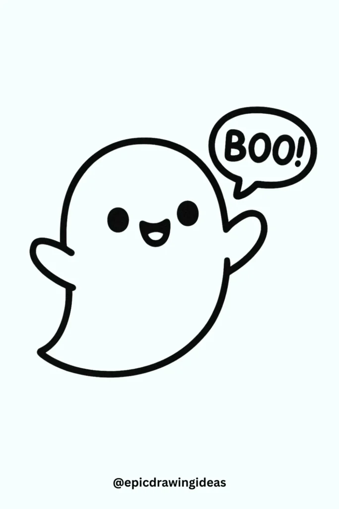 Little Ghost Saying "Boo!