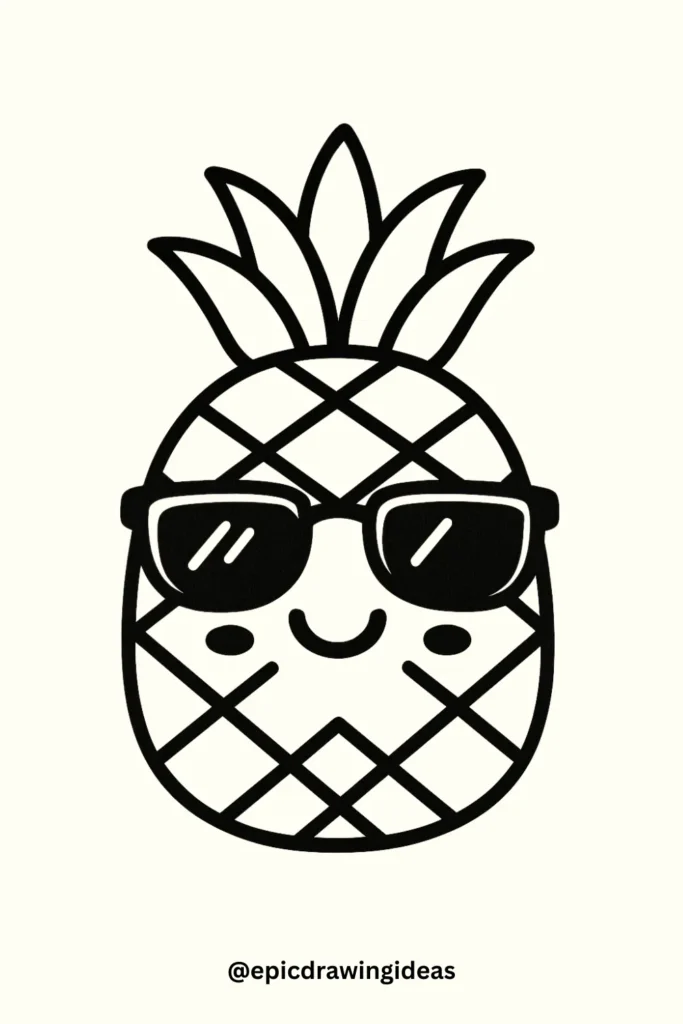 Kawaii Pineapple with Sunglasses