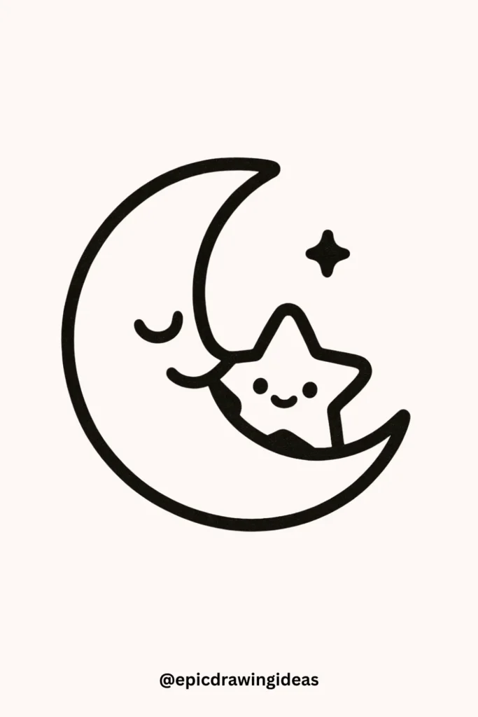Moon Hugging a Star