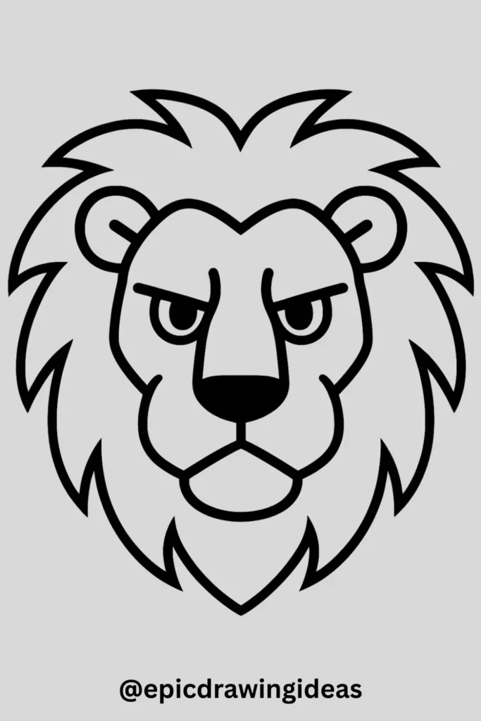 Fierce Lion Face