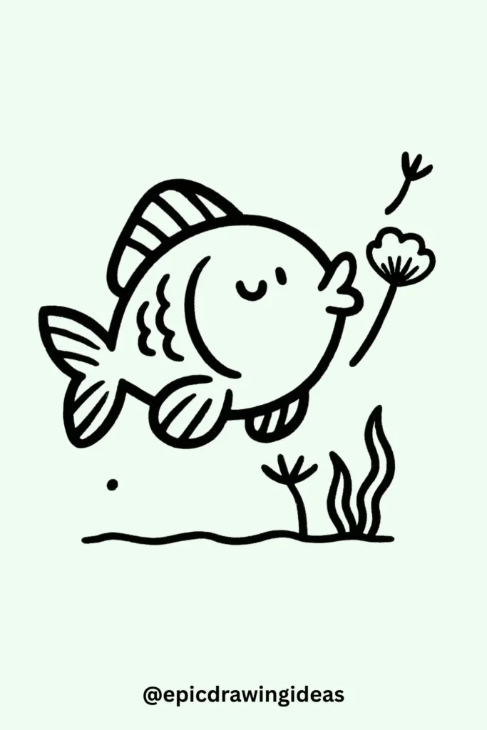 Fish Blowing a Dandelion