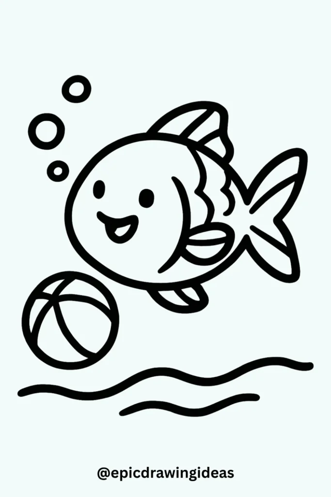 Playful Fish & Beach Ball