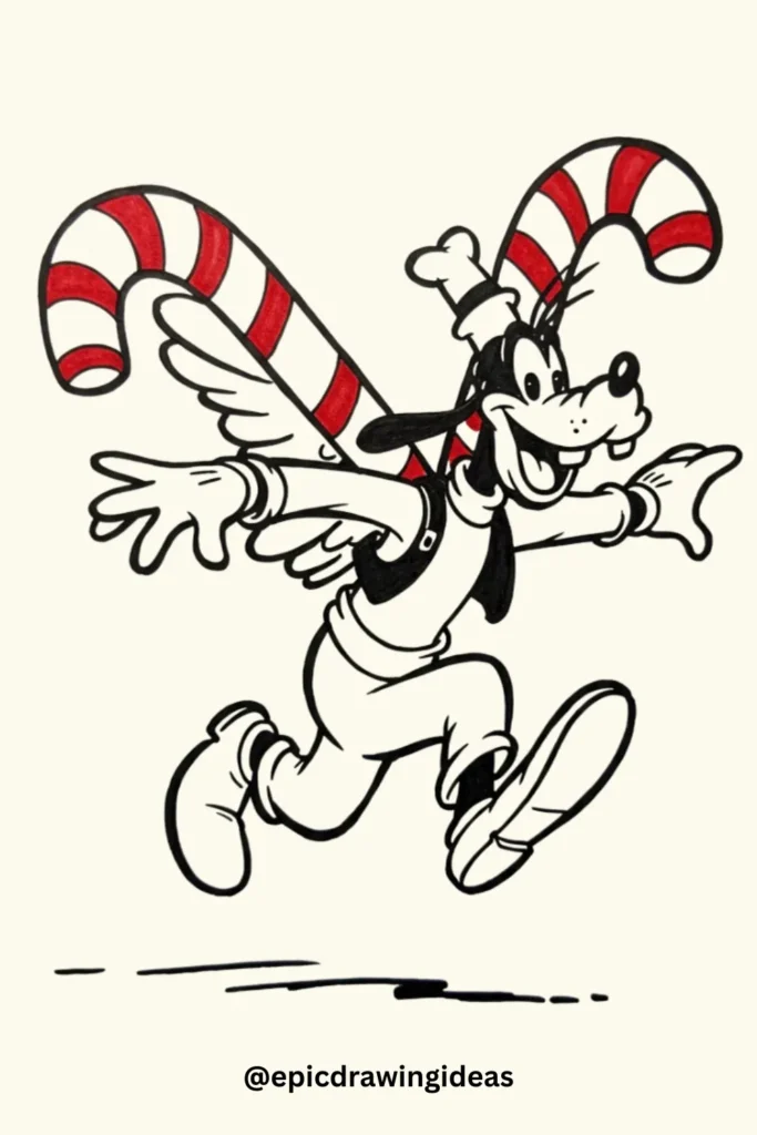 Goofy Tries to Fly with Candy Canes