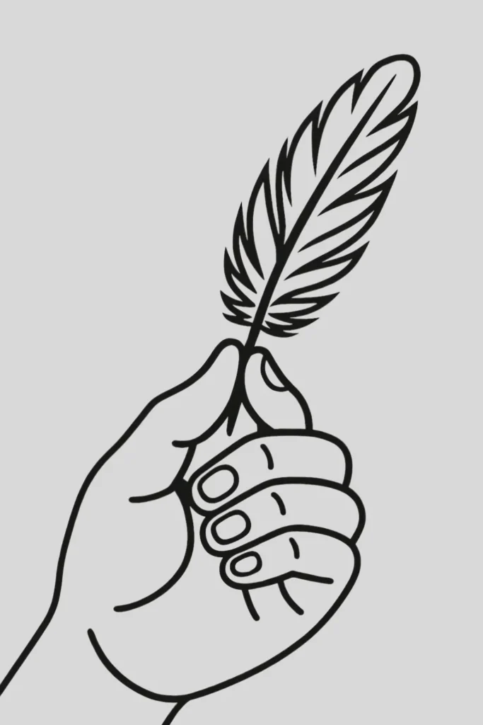 Hand Holding a Feather