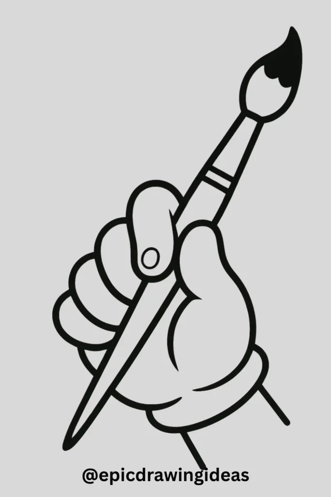 Hand Holding a Paintbrush
