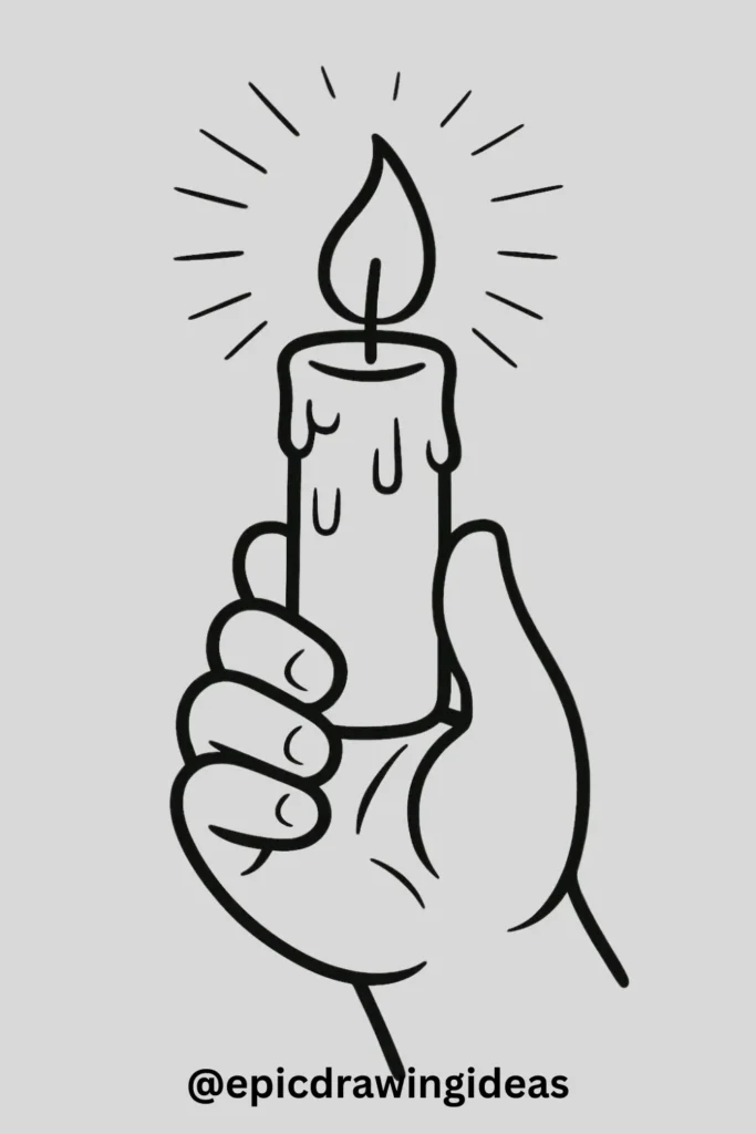 Hand Holding a Candle