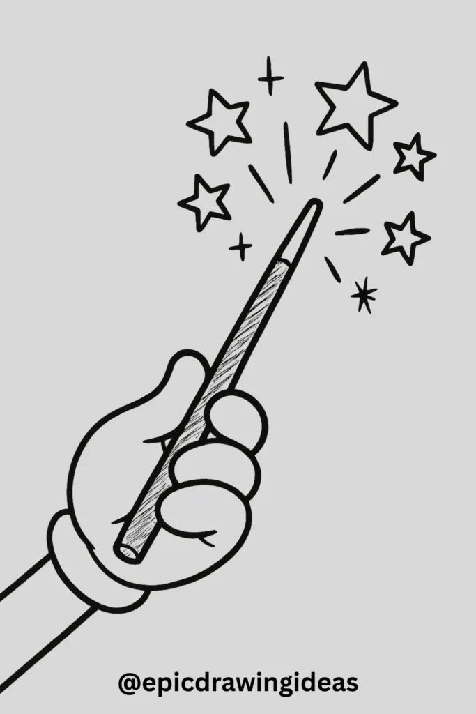 Hand Holding a Magic Wand