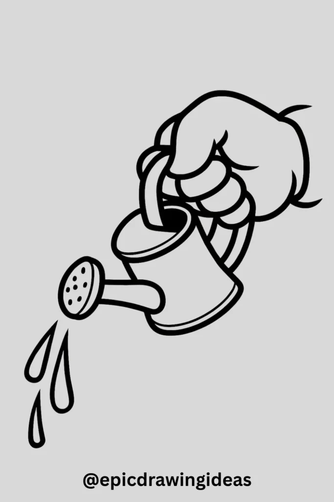 Hand Holding a Watering Can