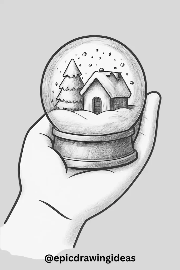 Hand Holding a Snow Globe