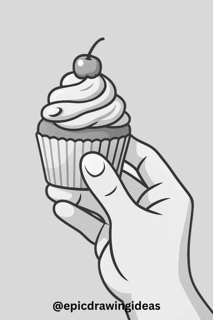 Hand Holding a Cupcake
