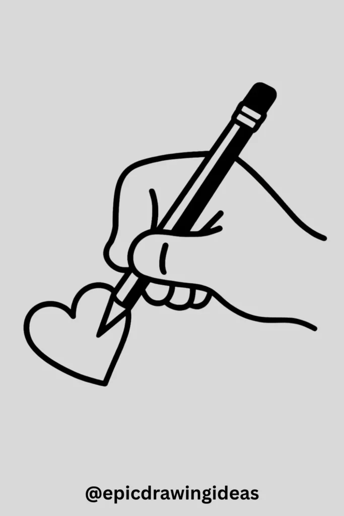 Hand Sketching a Heart