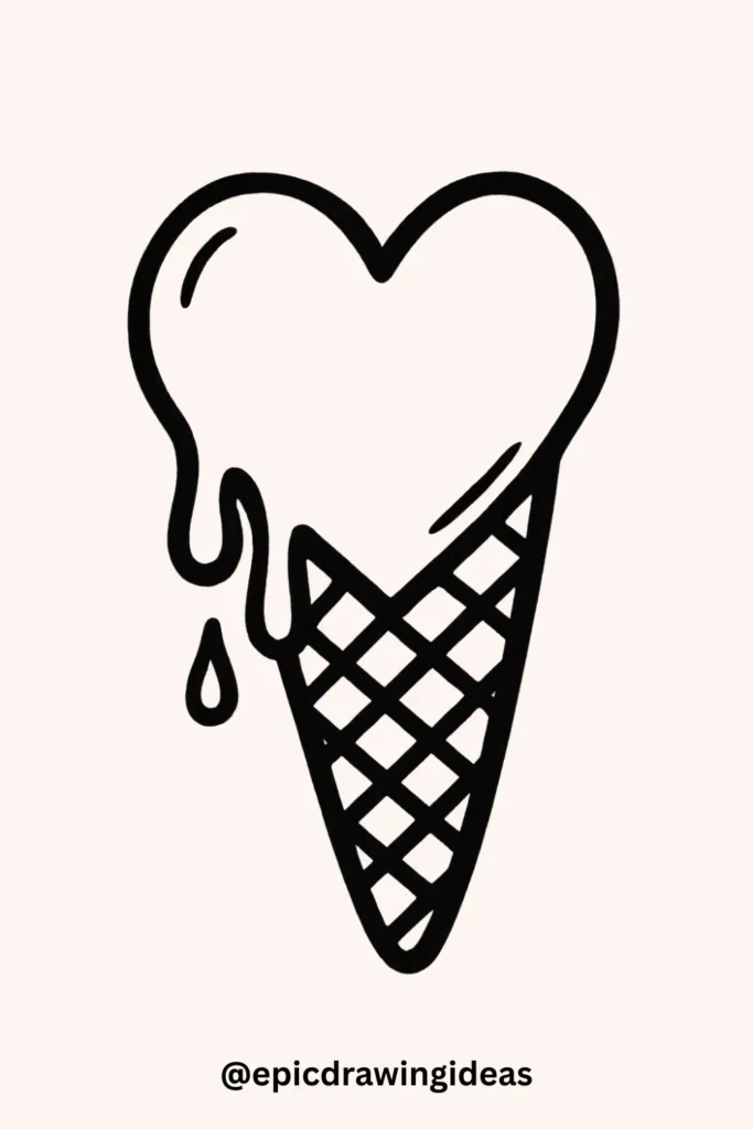 Heart Ice Cream Cone