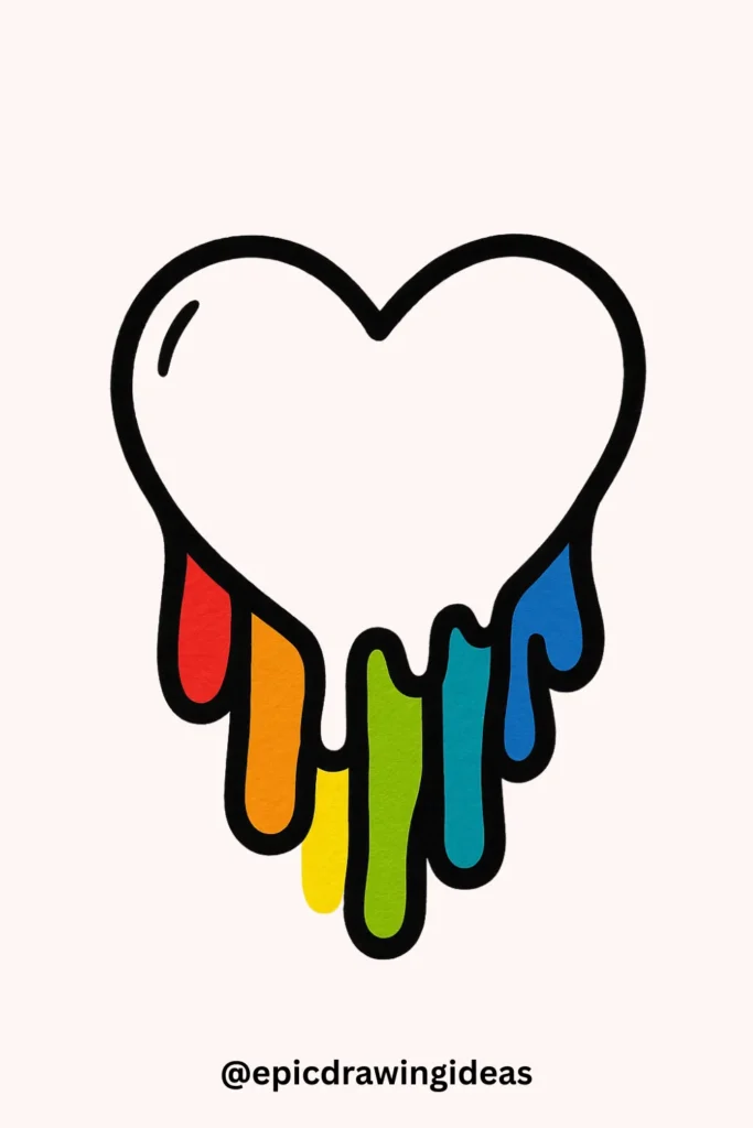 Rainbow Drip Heart
