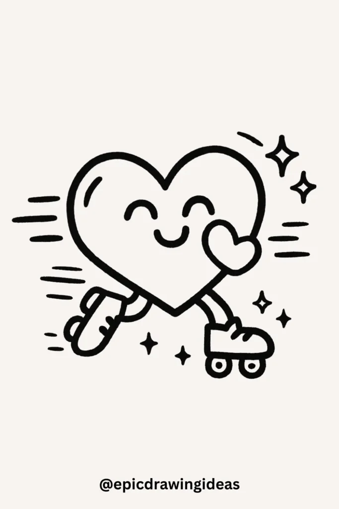 Heart in Roller Skates