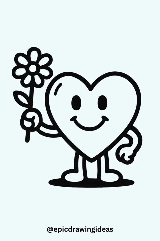 Heart Holding a Flower