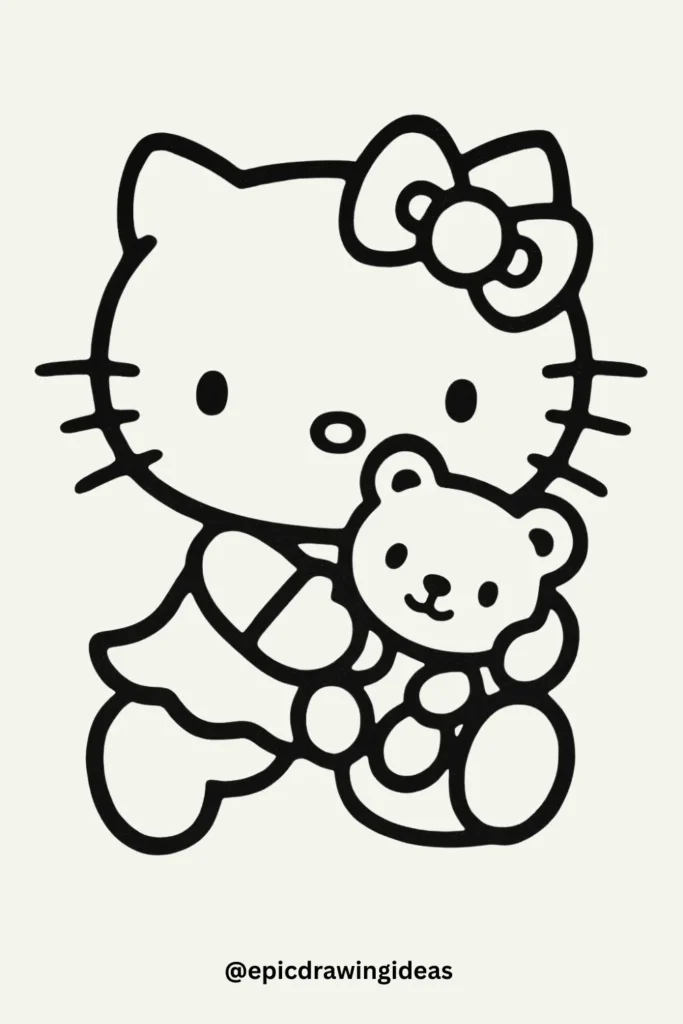 Hello Kitty with a Teddy Bear