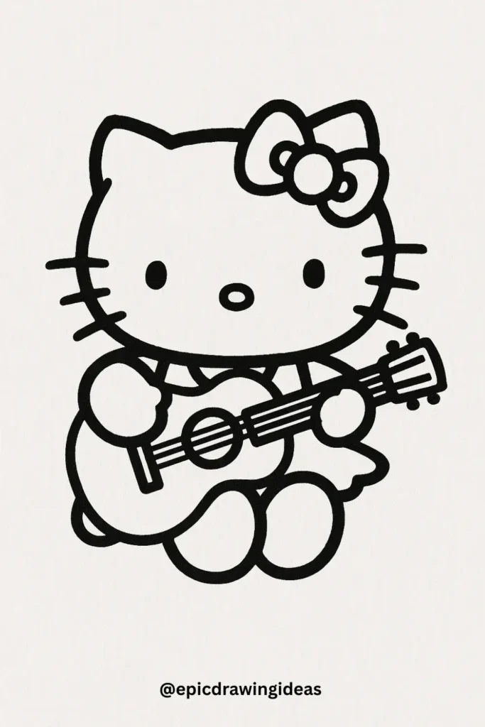 Hello Kitty Playing Guitar