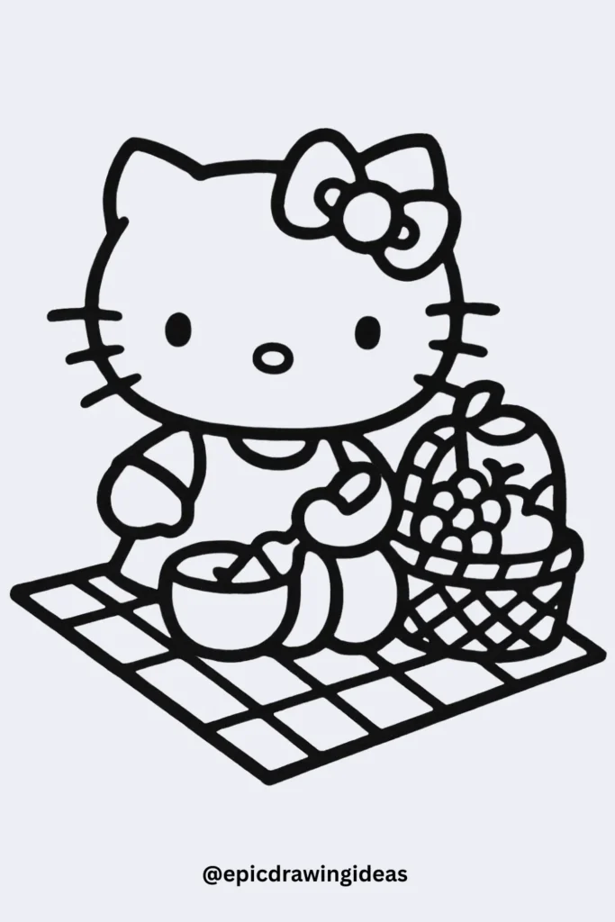Hello Kitty at a Picnic