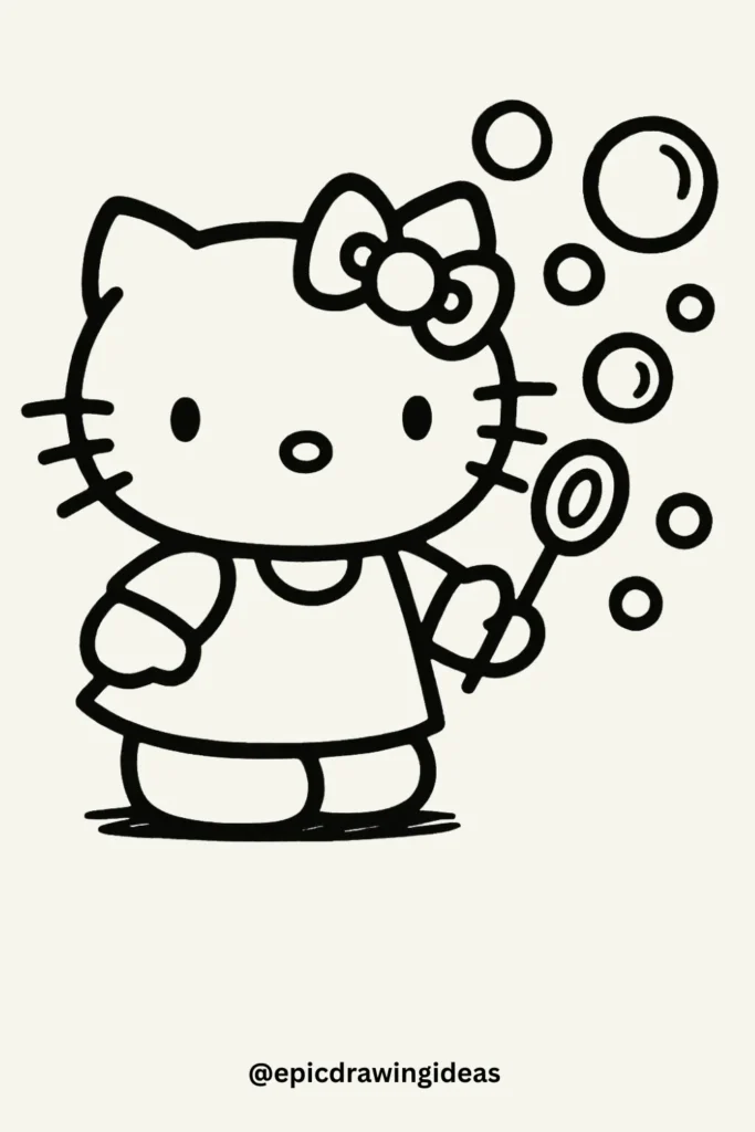 Hello Kitty Blowing Bubbles