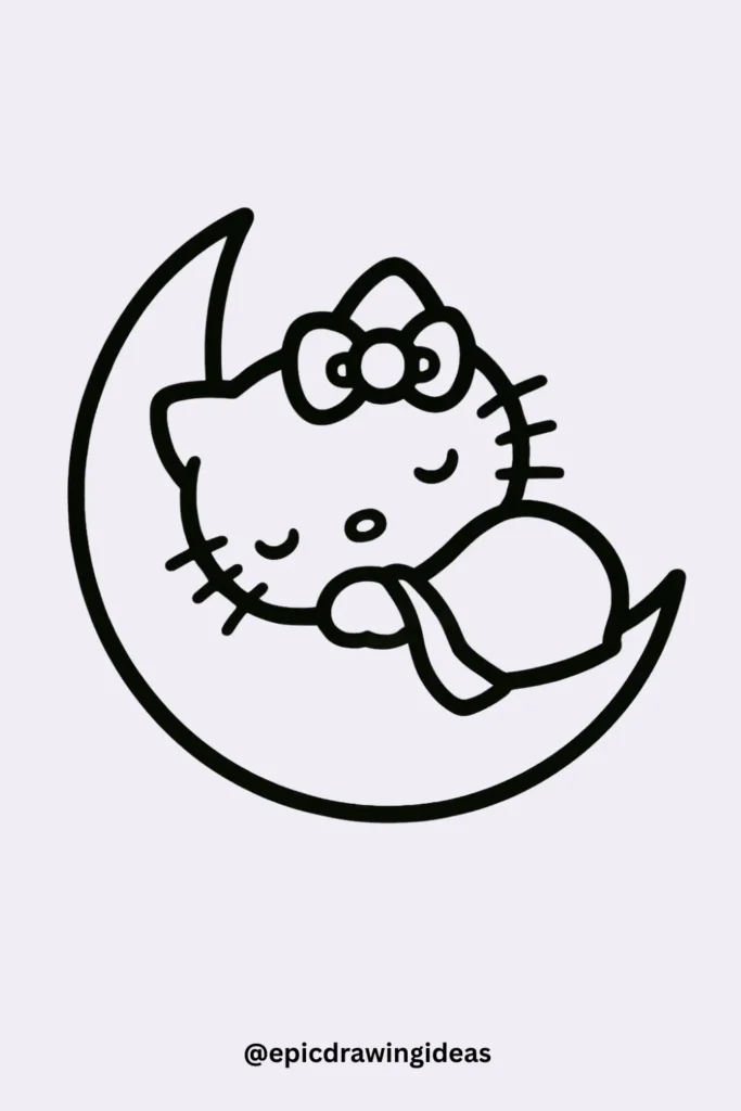 Sleepy Moon Hello Kitty