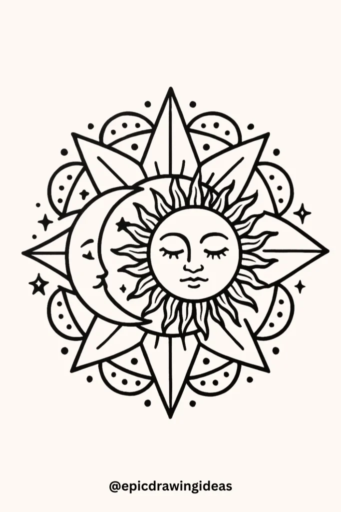 Cosmic Sun & Moon Mandala