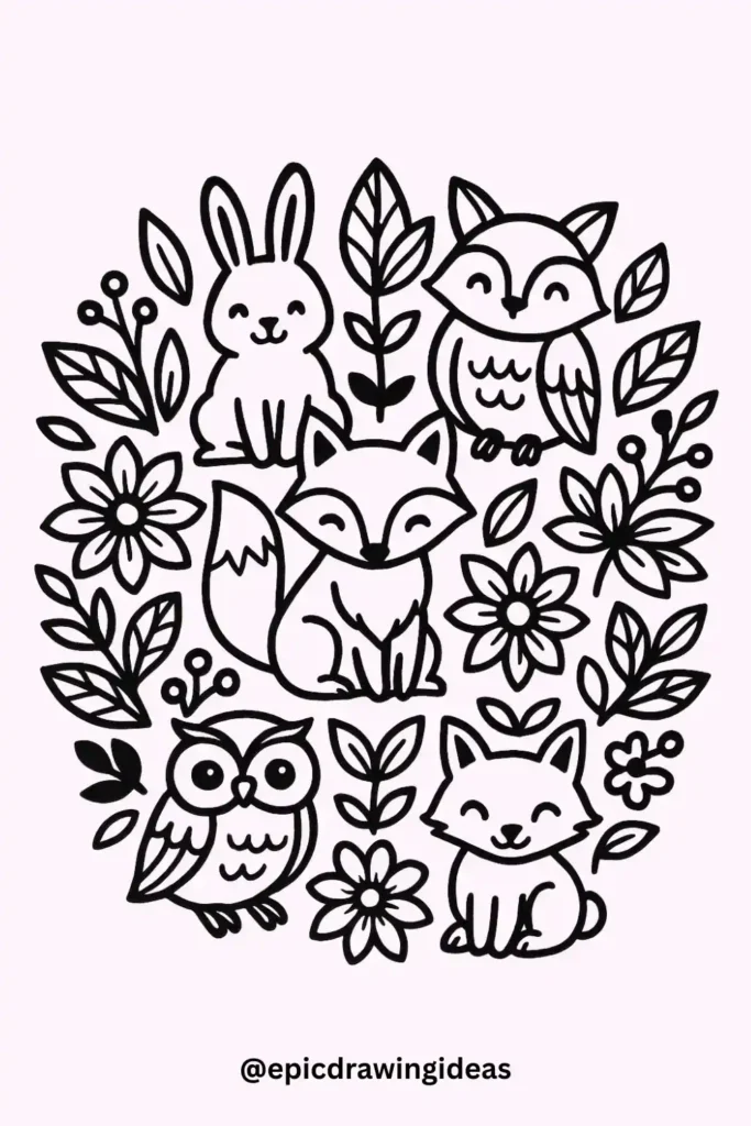 Woodland Animal Circle Mandala