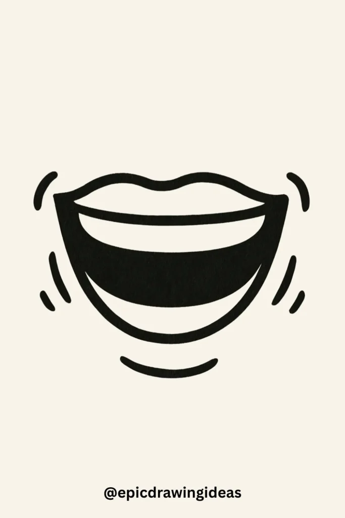 30 Cartoon Mouth Drawing Styles You’ll Love 14 Laughing Mouth with Crinkles