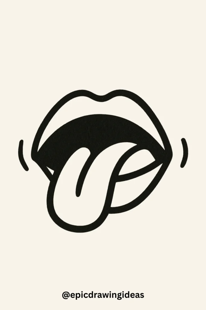30 Cartoon Mouth Drawing Styles You’ll Love 15 Mouth with Tongue Curled Up