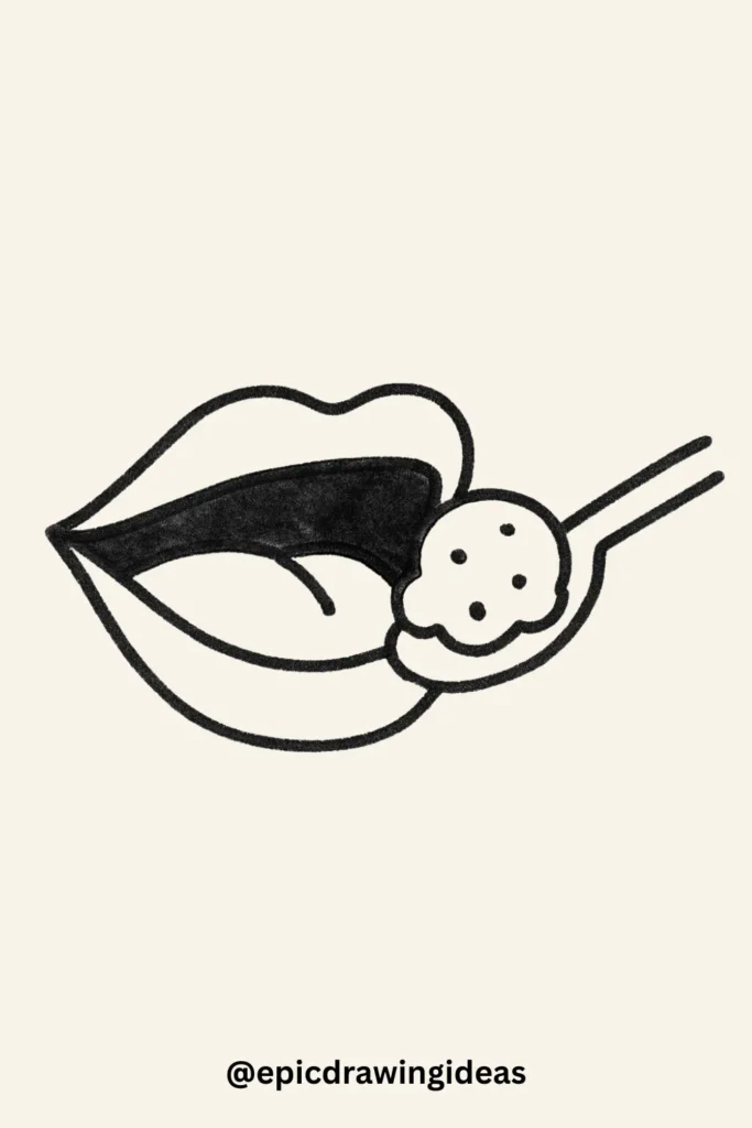 30 Cartoon Mouth Drawing Styles You’ll Love 16 Mouth Eating Ice Cream
