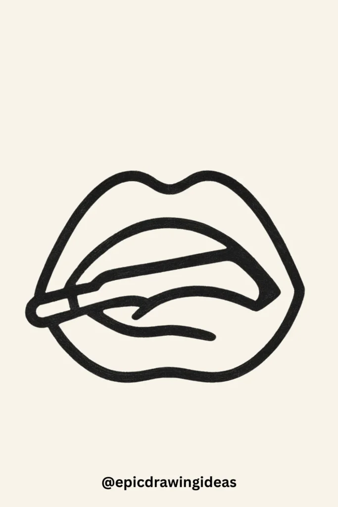 30 Cartoon Mouth Drawing Styles You’ll Love 20 Mouth with a Thermometer