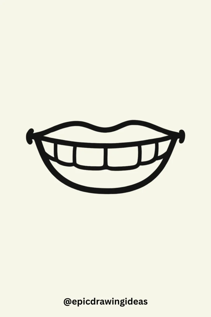 30 Cartoon Mouth Drawing Styles You’ll Love 3 Smiley Mouth with Missing Tooth