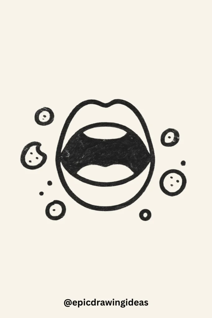 30 Cartoon Mouth Drawing Styles You’ll Love 29 Mouth with Crumbs