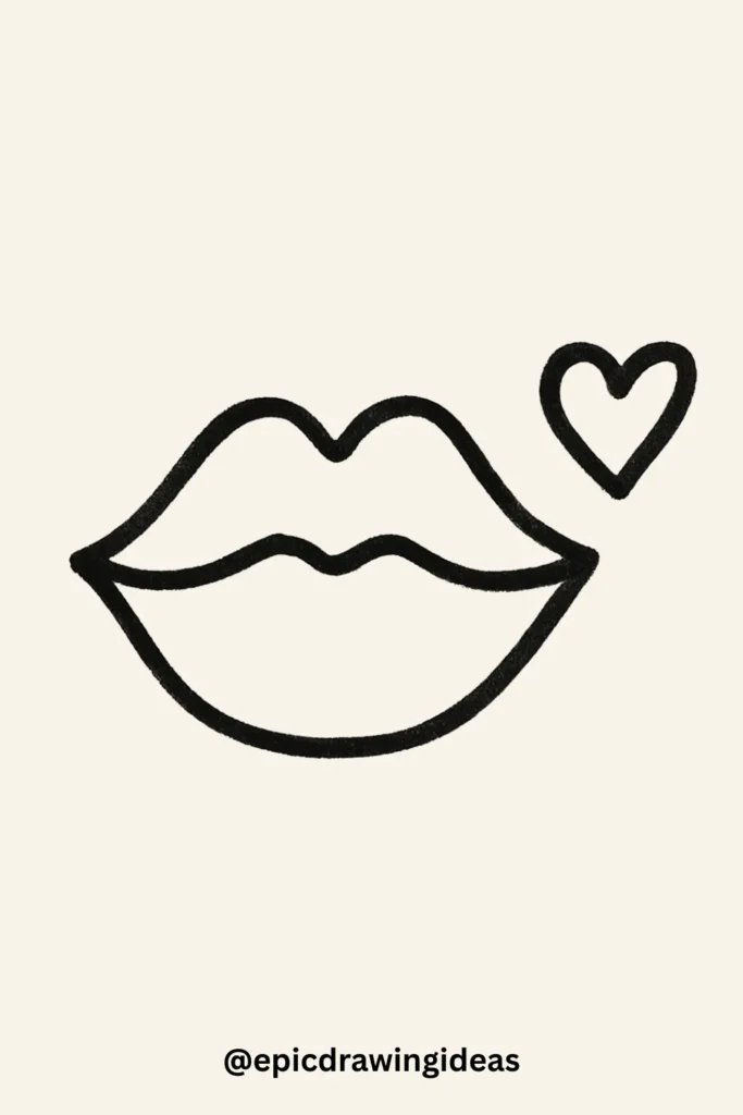 30 Cartoon Mouth Drawing Styles You’ll Love 6 Puckered Lips Blowing a Kiss