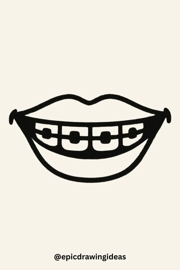 30 Cartoon Mouth Drawing Styles You’ll Love 7 Mouth with Braces