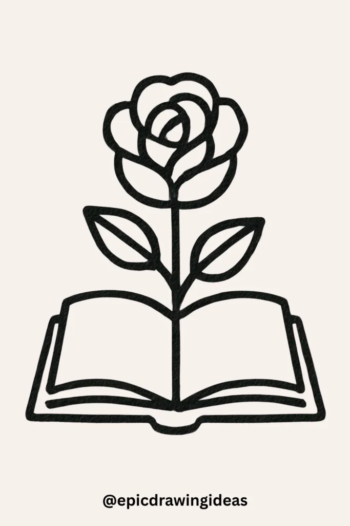 Rose Growing from a Book