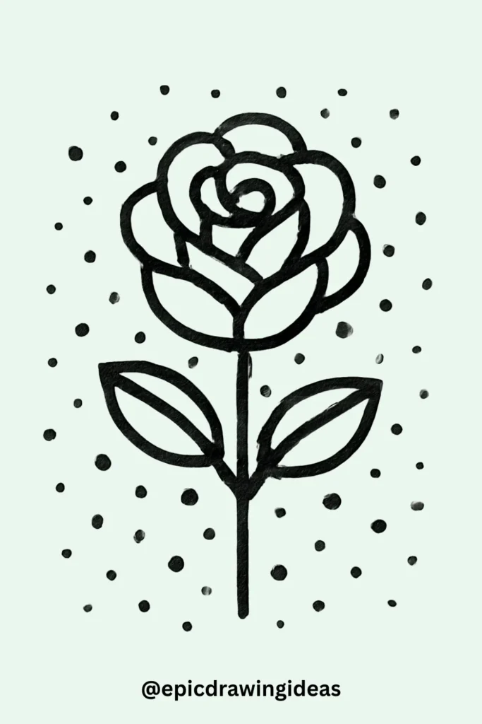 Rose in a Garden of Dots