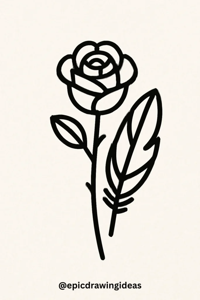 Rose with a Feather