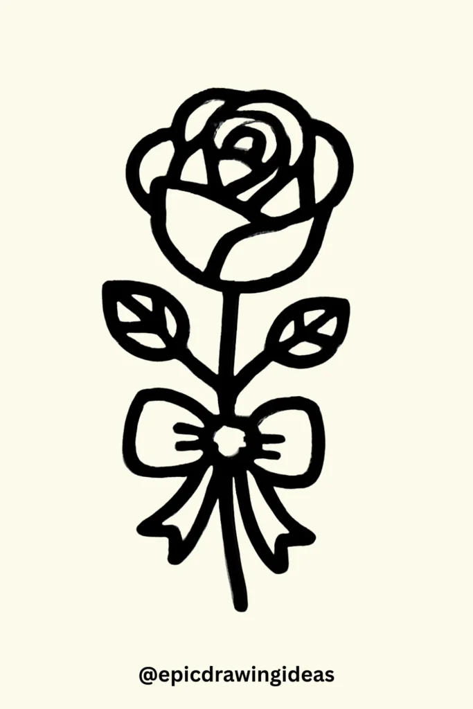 Rose with Ribbon Charm