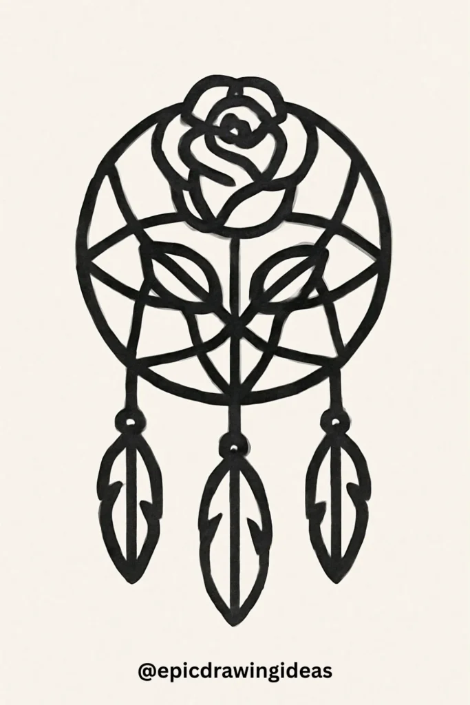 Rose with a Dreamcatcher